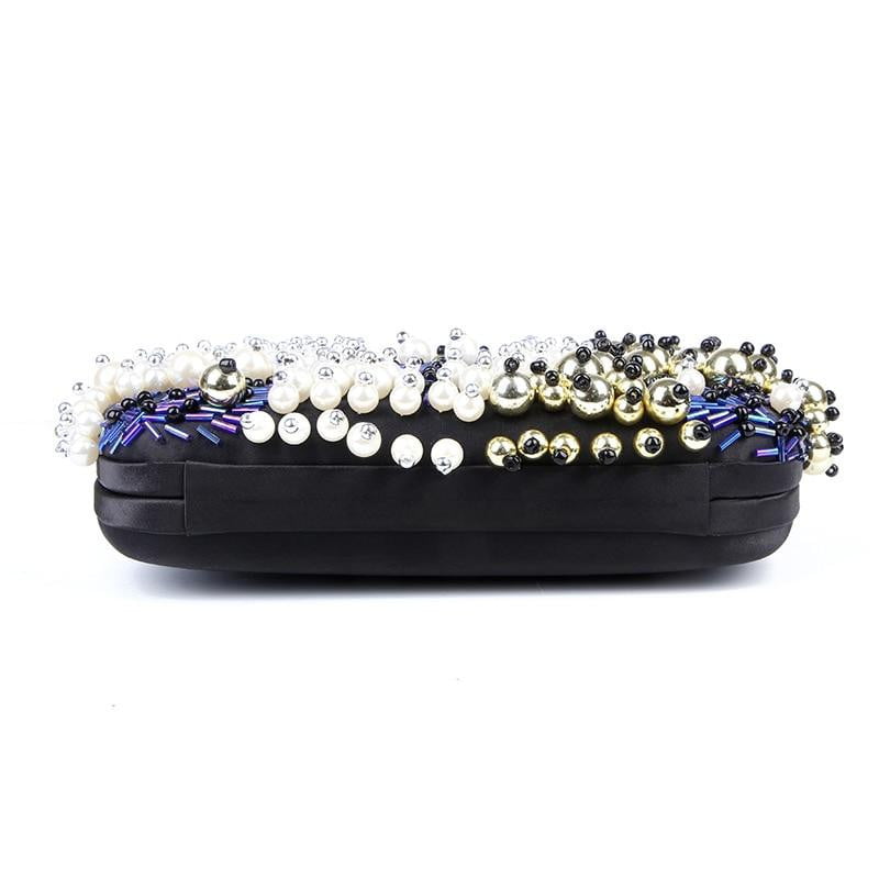 Black Evening Bag Beaded Diamond Clutch
