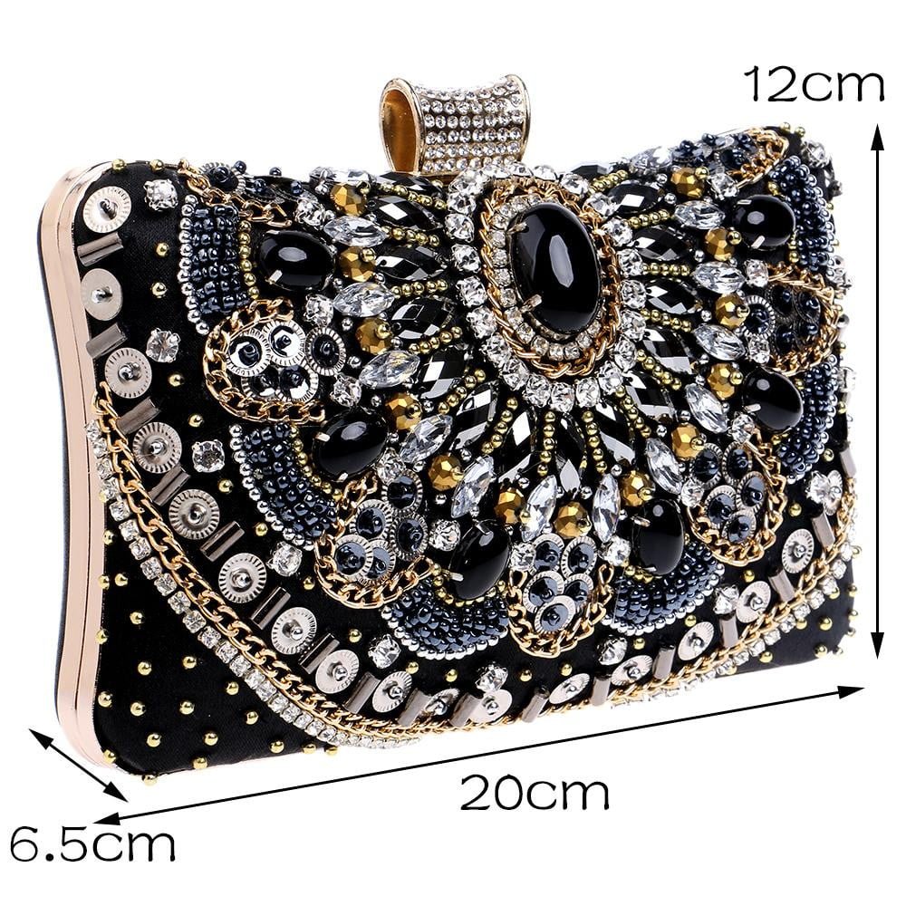 Black Evening Bag Sparkly Clutch