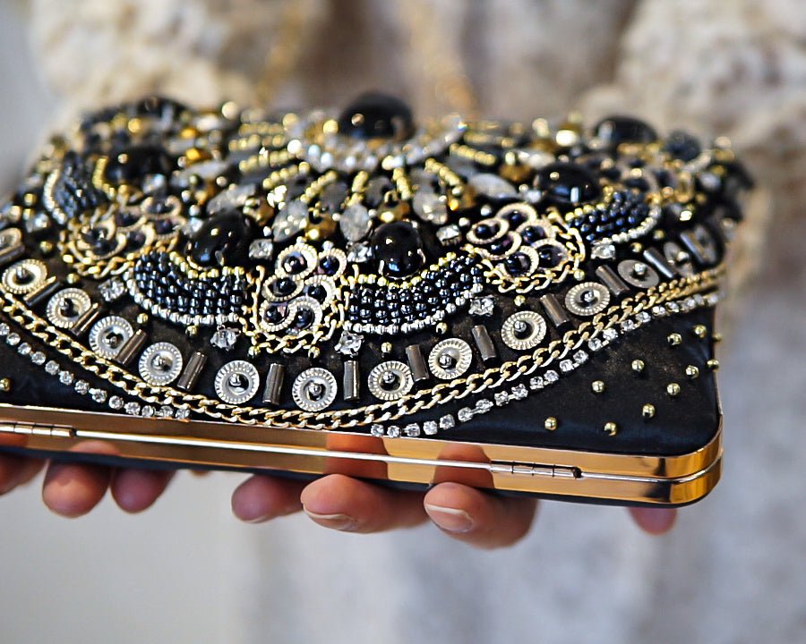 Black Evening Bag Sparkly Clutch