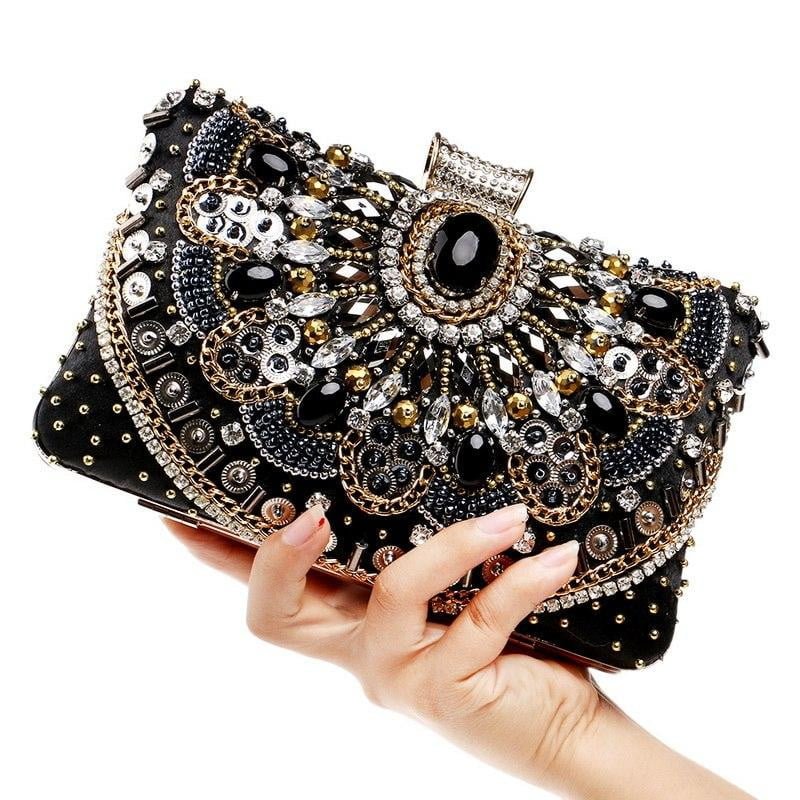 Black Evening Bag Sparkly Clutch