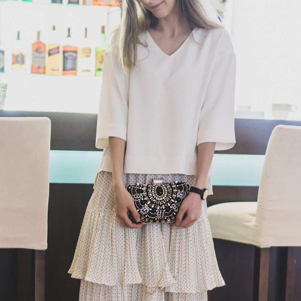 Black Evening Bag Sparkly Clutch