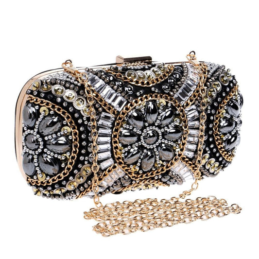 Black Evening Bags Beaded Diamonds Clutches