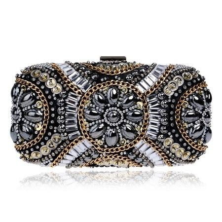 Black Evening Bags Beaded Diamonds Clutches