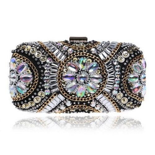 Black Evening Bags Beaded Diamonds Clutches