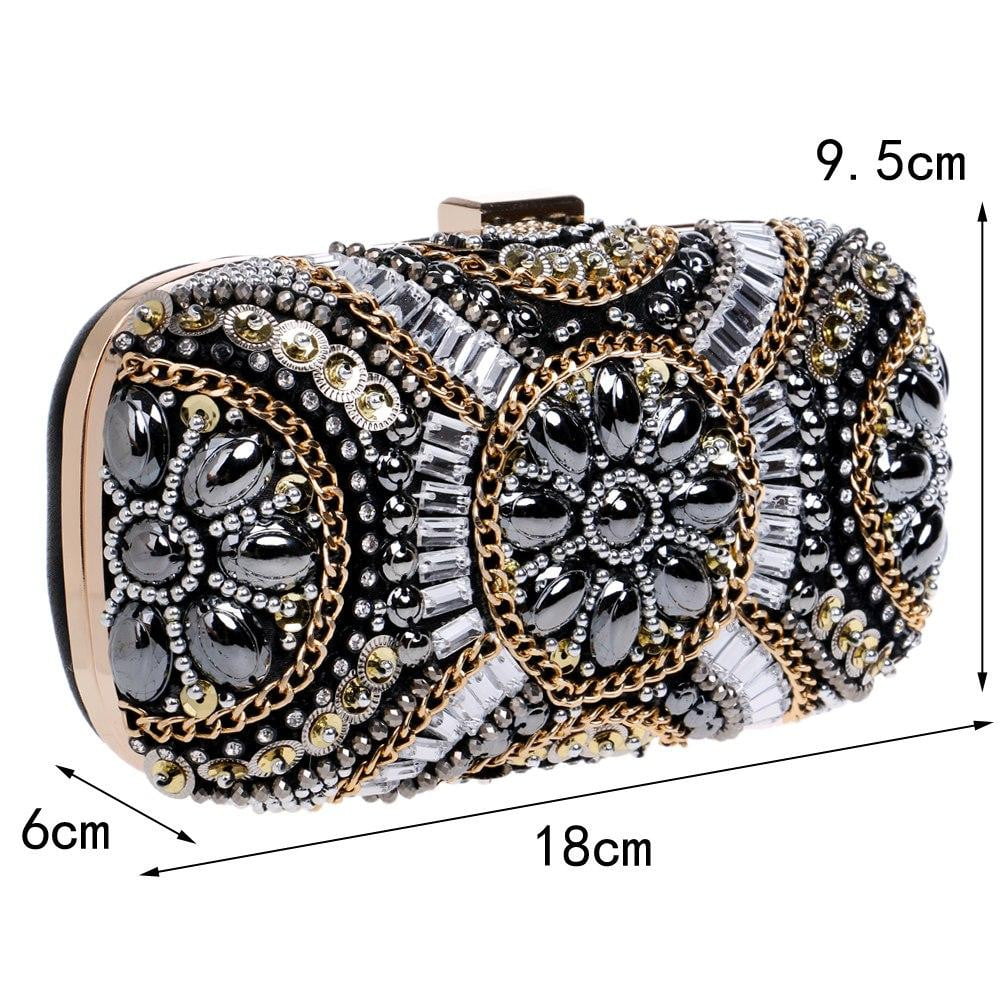 Black Evening Bags Beaded Diamonds Clutches