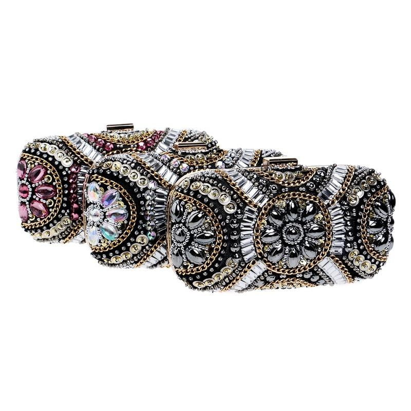 Black Evening Bags Beaded Diamonds Clutches