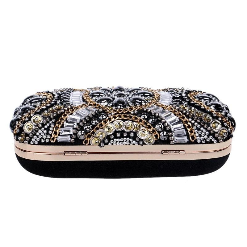 Black Evening Bags Beaded Diamonds Clutches
