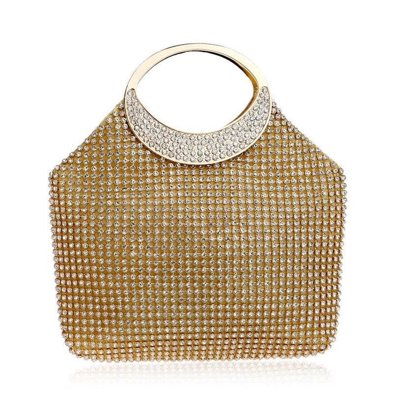 Bucket Clutches Rhinestones Party Handbags Wedding Purse