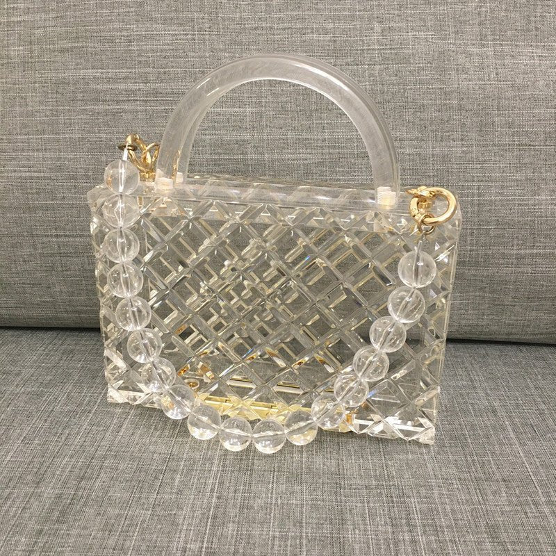Clear Acrylic Box Evening Bag Women Summer Handle Clutch Purses