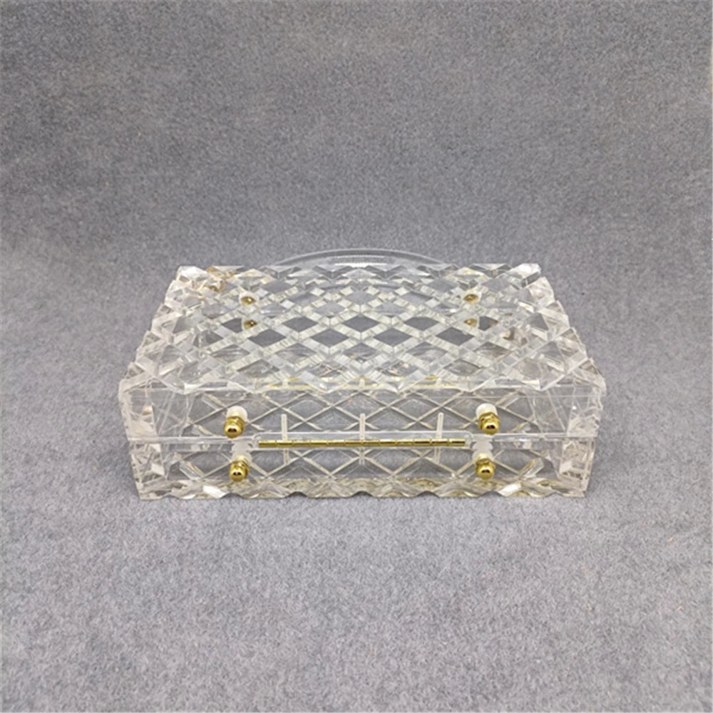 Clear Acrylic Box Evening Bag Women Summer Handle Clutch Purses