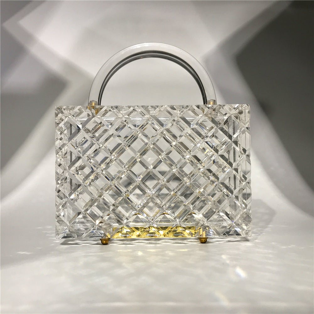 Clear Acrylic Box Evening Bag Women Summer Handle Clutch Purses