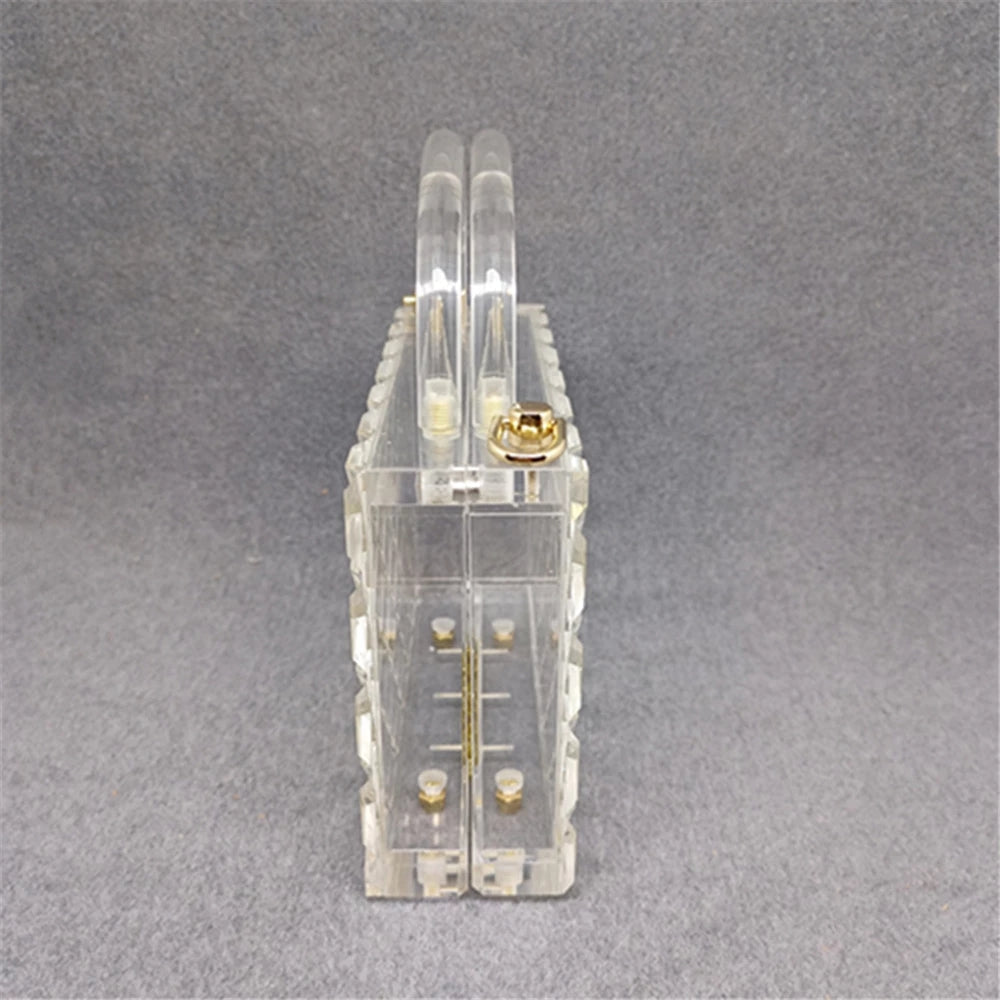 Clear Acrylic Box Evening Bag Women Summer Handle Clutch Purses