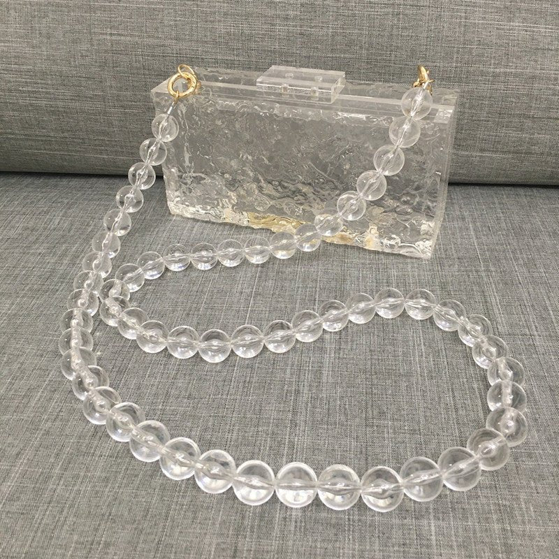 Clear Ice Pattern Acrylic Box Evening Bag Transparent Clutch Purses