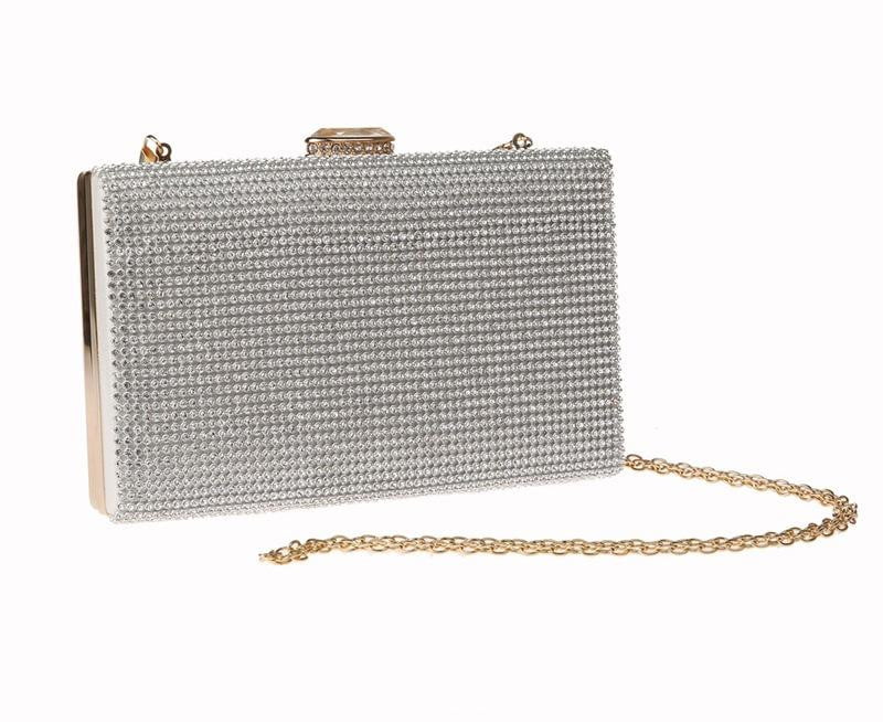 Clutch Bag Diamonds Gold Silver Handbag