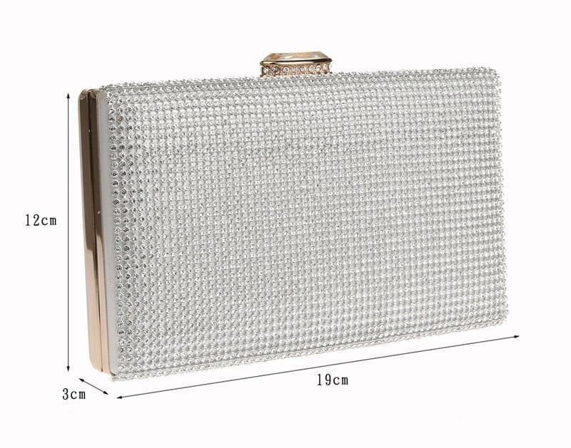 Clutch Bag Diamonds Gold Silver Handbag