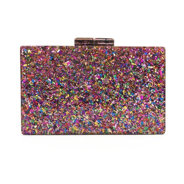 Colorful Sequin Luxury Evening Clutch Bags Acrylic