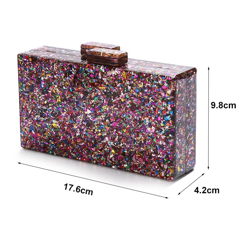 Colorful Sequin Luxury Evening Clutch Bags Acrylic