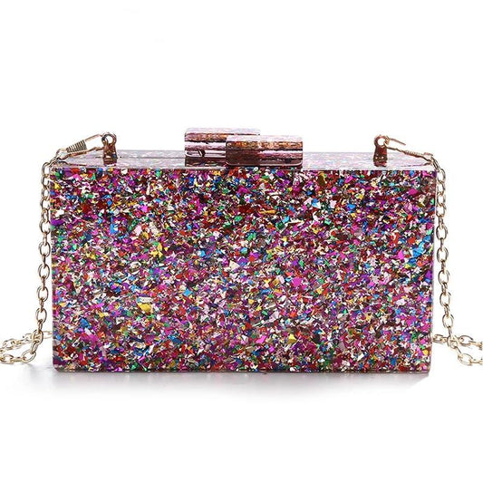 Colorful Sequin Luxury Evening Clutch Bags Acrylic