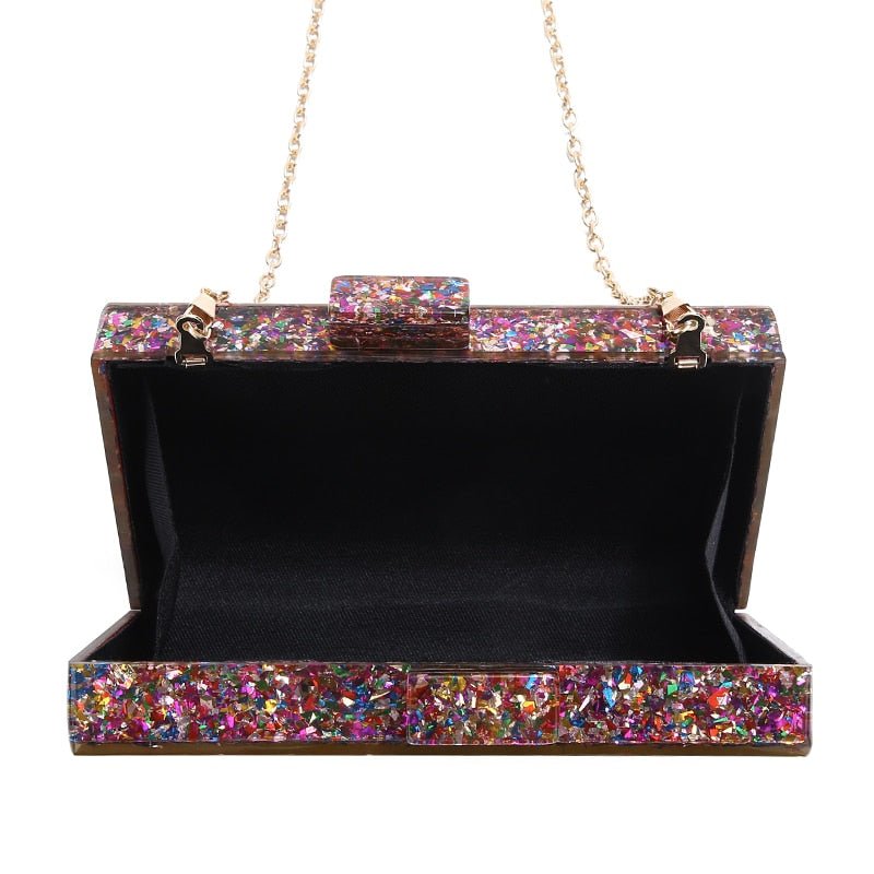 Colorful Sequin Luxury Evening Clutch Bags Acrylic