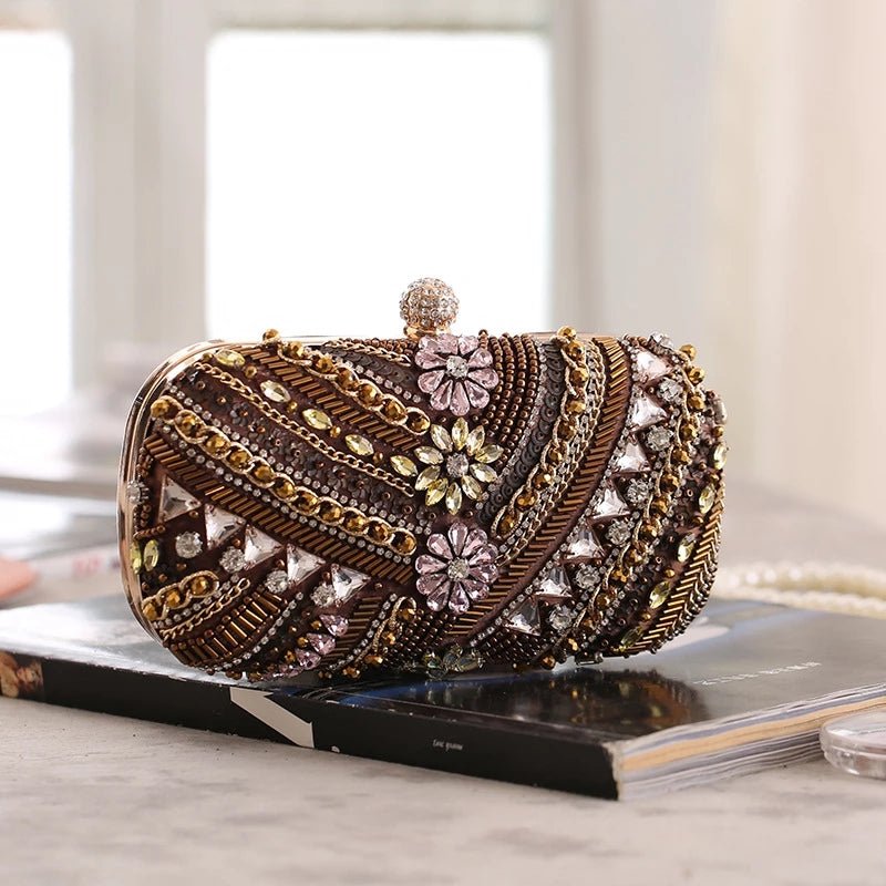 Crystal Evening Bags for Wedding Party Flower Rhinestone Clutch Purses