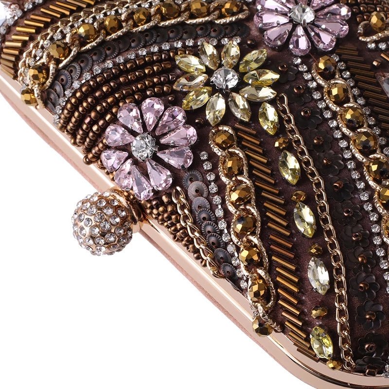 Crystal Evening Bags for Wedding Party Flower Rhinestone Clutch Purses