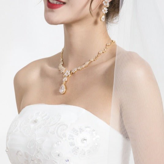 Cubic Zirconia Wedding Jewelry Sets Necklaces For Girls