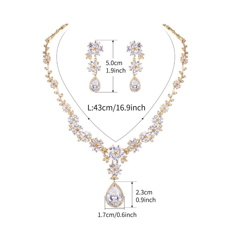 Cubic Zirconia Wedding Jewelry Sets Necklaces For Girls