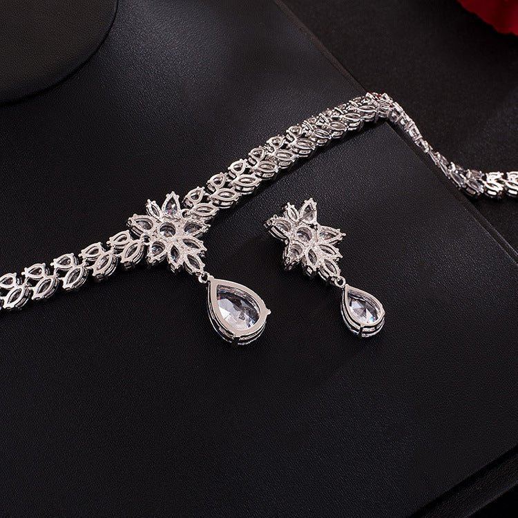 Cubic Zirconia Wedding Jewelry Sets Pendant Necklace For Bridal