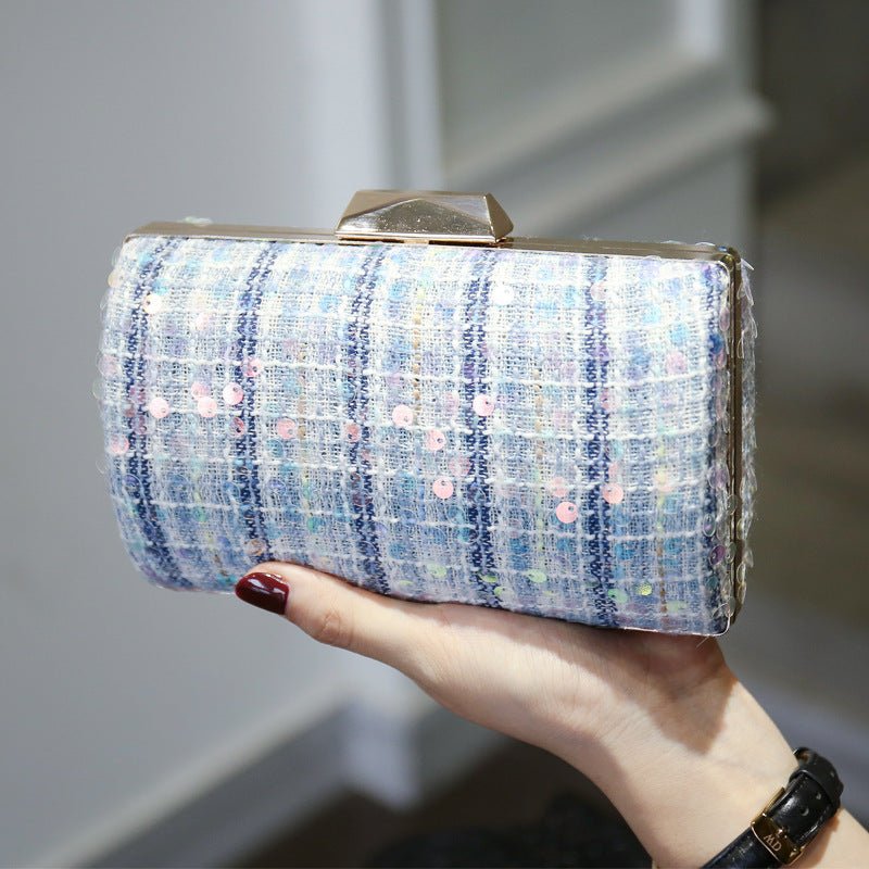 Cylindrical Sequined Crossbody Clutch Bag