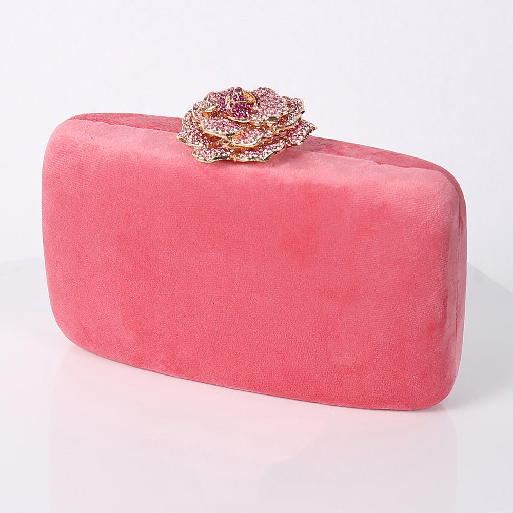 Designer Purse and Handbag Flower Lock Elegant Evening Clutch