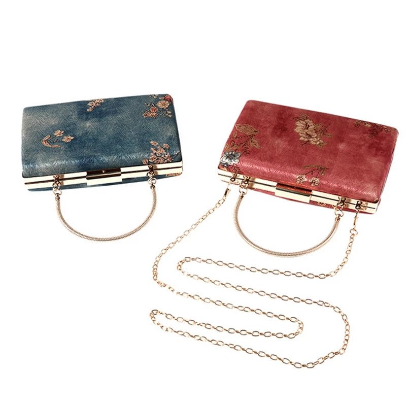 Designer Purses and Handbag Women's Retro Silk Shoulder Clutch Bags