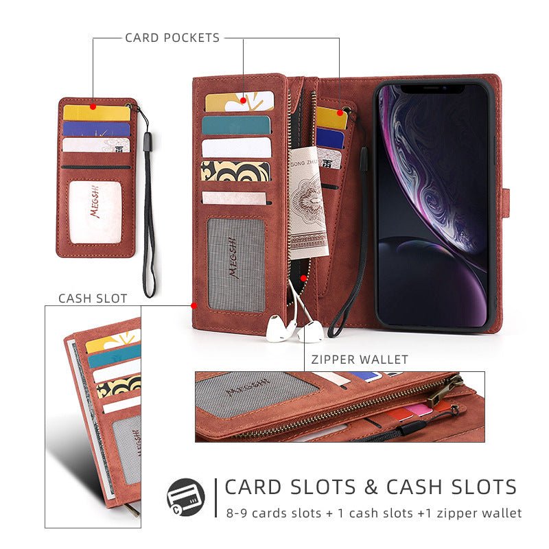 Detachable Wallet PU Leather Phone Case Cover For Samsung IPhone