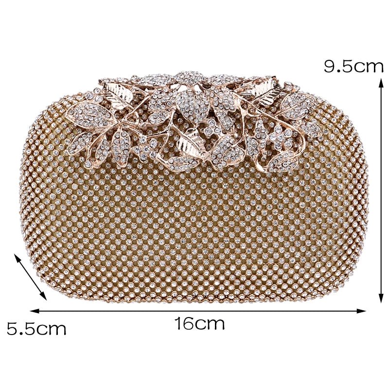 Diamond Evening Bag Flower Crystal Wedding Clutch