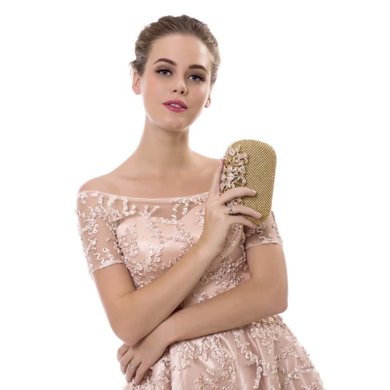 Diamond Evening Bag Flower Crystal Wedding Clutch