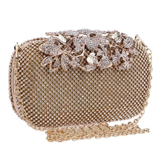 Diamond Evening Bag Flower Crystal Wedding Clutch