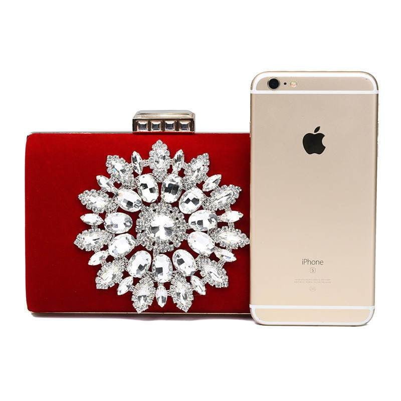 Diamond Evening Bags Luxury Rhinestone Flower Clutch