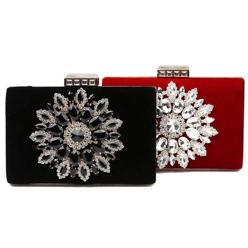Diamond Evening Bags Luxury Rhinestone Flower Clutch