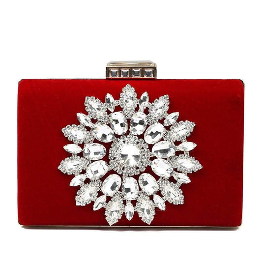 Diamond Evening Bags Luxury Rhinestone Flower Clutch