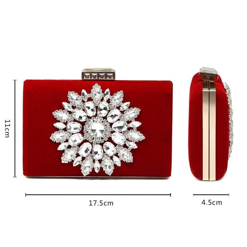 Diamond Evening Bags Luxury Rhinestone Flower Clutch