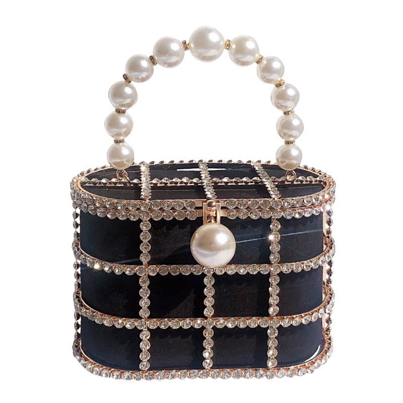 Diamonds Hollow Out Evening Clutch Bags Pearl Beaded Handbags