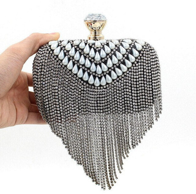 Dimaond Rhinestone Evening Bags and Clutches with Tassel