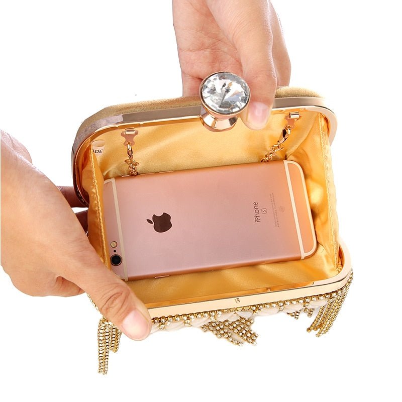 Dimaond Rhinestone Evening Bags and Clutches with Tassel