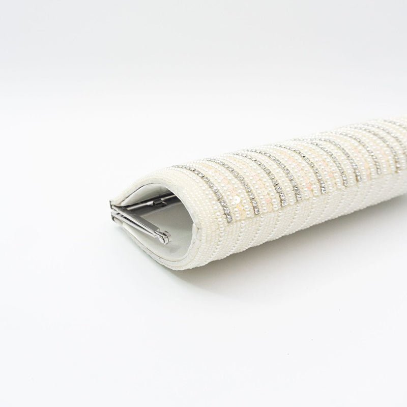 Elegant Square Sequined Pearl Evening Party Clutch