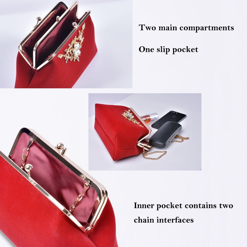 Elegant Velvet Flower Hand Evening Bag