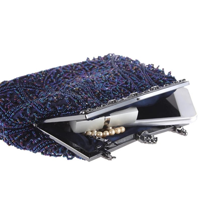 Elegant Women Beaded Evening Handbags Bridal Sequins Clutch Bag
