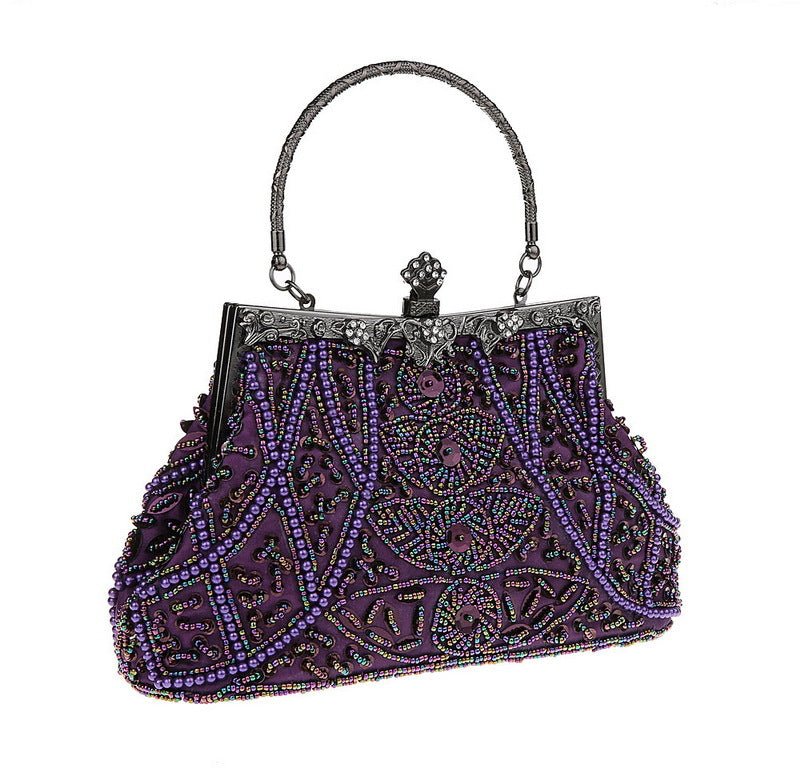 Elegant Women Beaded Evening Handbags Bridal Sequins Clutch Bag