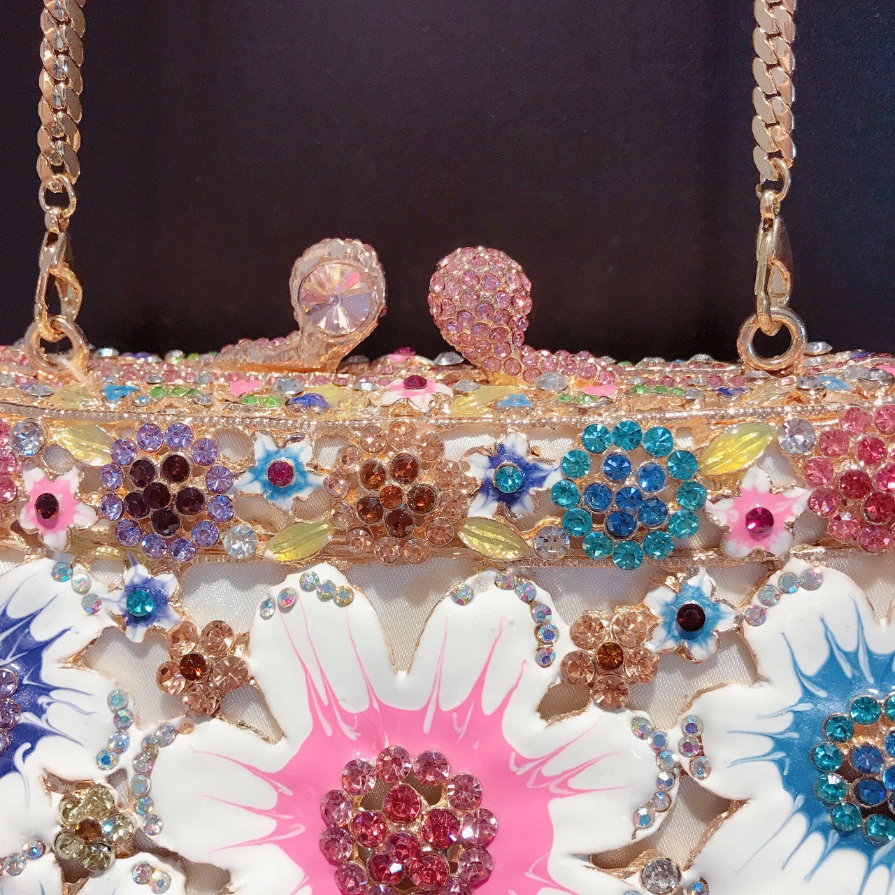 Enamel Daisy Clutch Bag Gorgeous Evening Purse