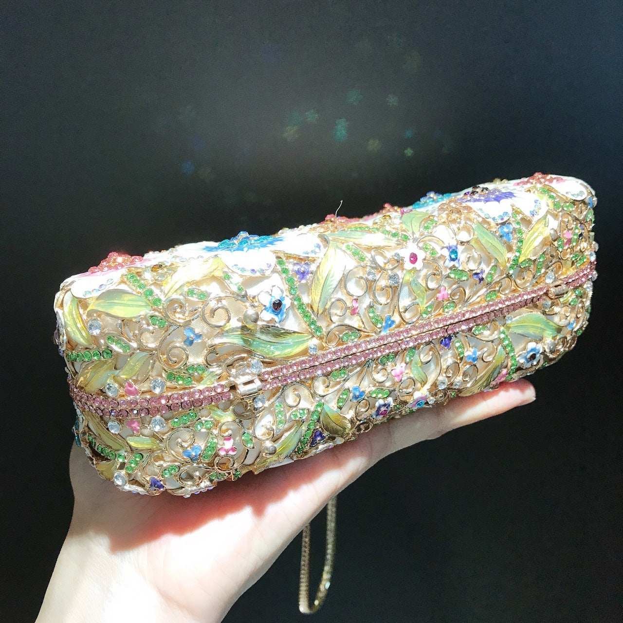 Enamel Daisy Clutch Bag Gorgeous Evening Purse