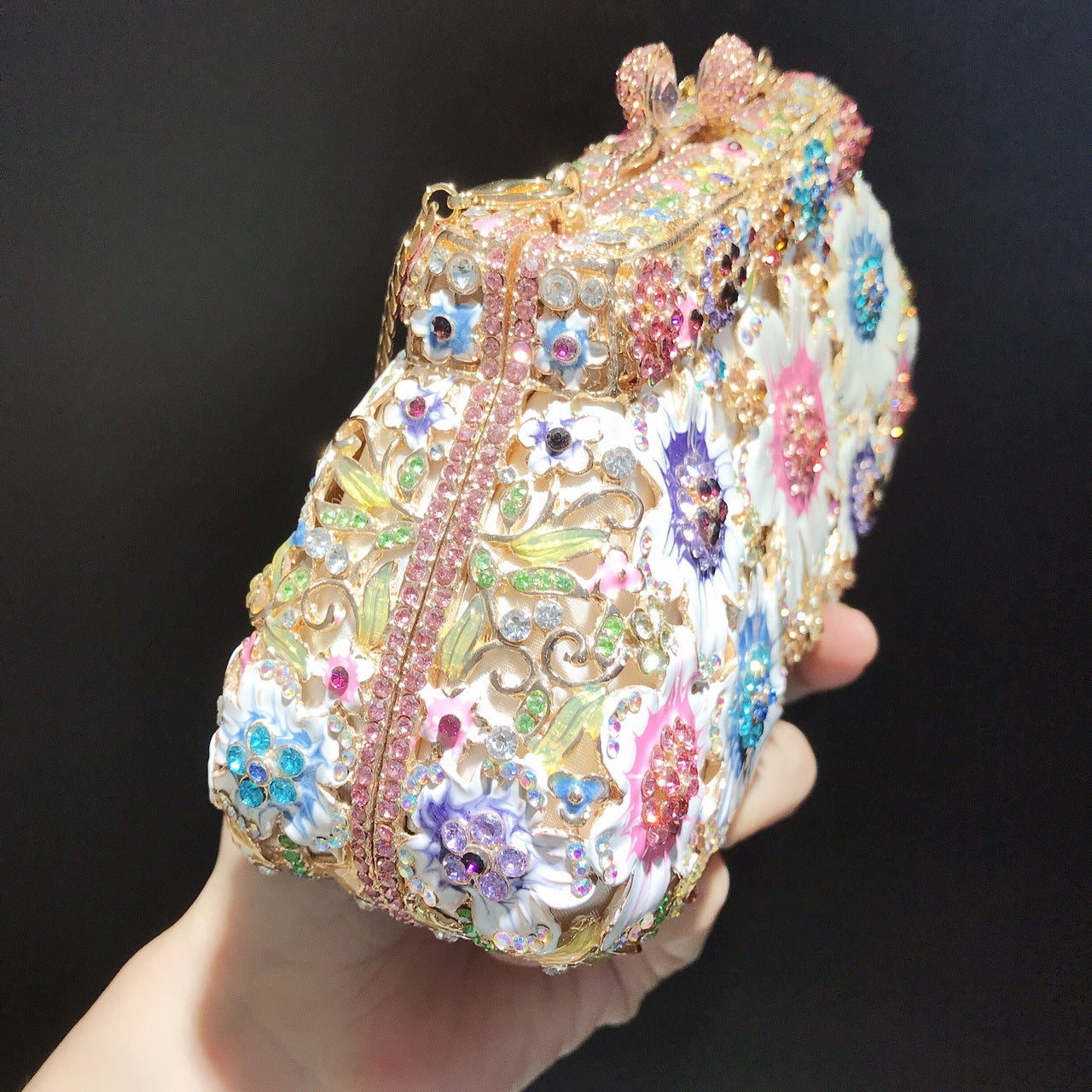 Enamel Daisy Clutch Bag Gorgeous Evening Purse