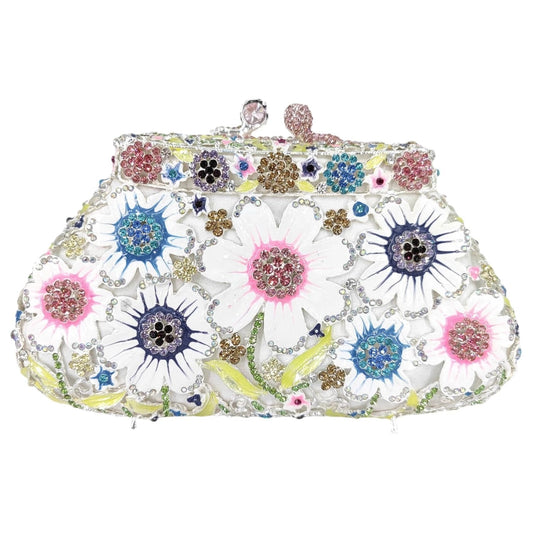 Enamel Daisy Clutch Bag Gorgeous Evening Purse
